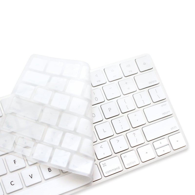 ProElife Ultra Thin Silicone Keyboard Protector Cover Skin for Apple Magic Keyboard & Magic Keyboard 2 (U.S Version, Model: MLA22L/A-A1644, Without Numeric Keypad) (White) - Image 5